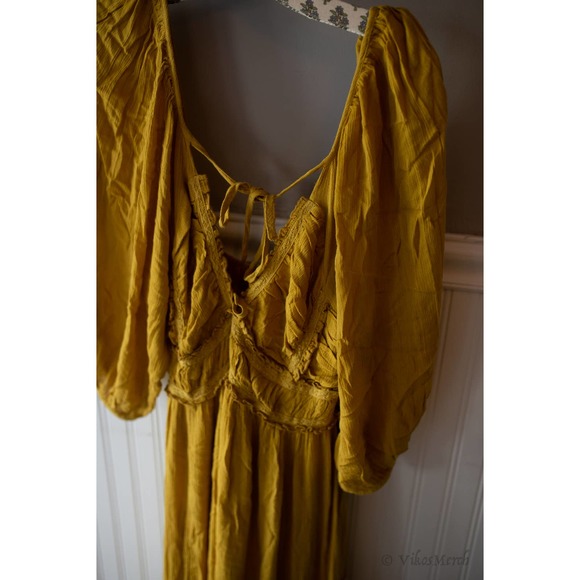 Free People You're A Jewel Maxi Dress Free-est XL Gold Extra Large - Picture 3 of 5